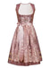 Rose 1950er Oktoberfest Dirndl Blumen Kleid & Besticktes Netz Schürze