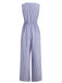 1940er V-Ausschnitt Streifen Taille-Tie Ärmellos Jumpsuit