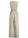 1940er V-Ausschnitt Streifen Taille-Tie Ärmellos Jumpsuit
