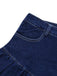 Dunkelblau 1960er Rüschen Denim Rock
