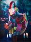 Multicolor 1950er Halloween Herzförmiger Hals Patchwork Sally Kleid