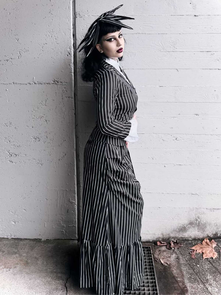 Schwarz 1940er Streifen The Nightmare Before Christmas Suit