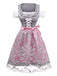 3PCS Rosa 1950er Oktoberfest Dirndl Satin Spitze Besticktes Kleid & Top