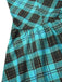 Blau 1970er Plaid Peter Pan Kragen Frankie Stein Kleid