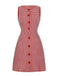 Rot 1960er Gingham Plaid Taste Ärmellos Kleid