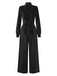 1950er Solide Schlüsselloch Hoher Hals Samt Jumpsuit