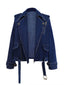 Dunkelblau 1950er Denim Taste Revers Jacke