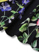 Schwarz 1930er Quadratischer Hals Blumen Maxi Kleid