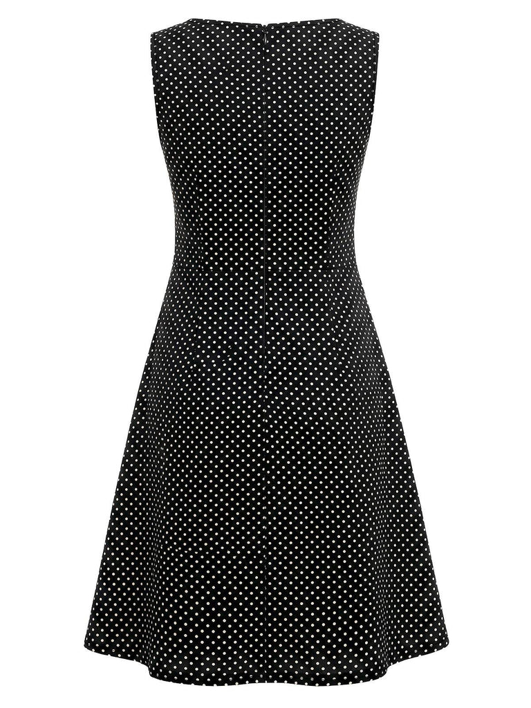 Gelbes 60er A-Linien-Kleid mit Katze und Totenkopf