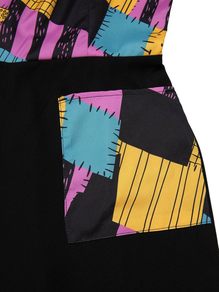 Multicolor 1940er Nightmare Before Christmas Sally Jumpsuit