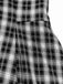 Schwarz 1950er Revers Plissiertes Plaid Patchwork Kleid