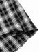 Schwarz 1950er Revers Plissiertes Plaid Patchwork Kleid