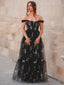 Schwarz 1930er Blumen Netz Stäbchen Schnürung Kleid
