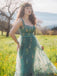 Grün 1930er Blumen Netz Stäbchen Schnürung Kleid