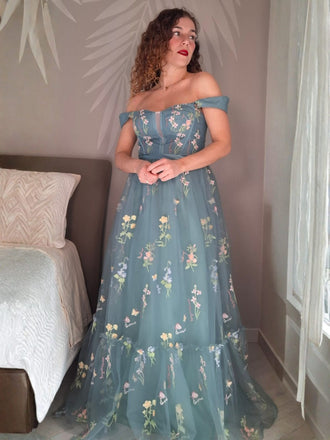 1930er Blumen Netz Stäbchen Schnürung Kleid