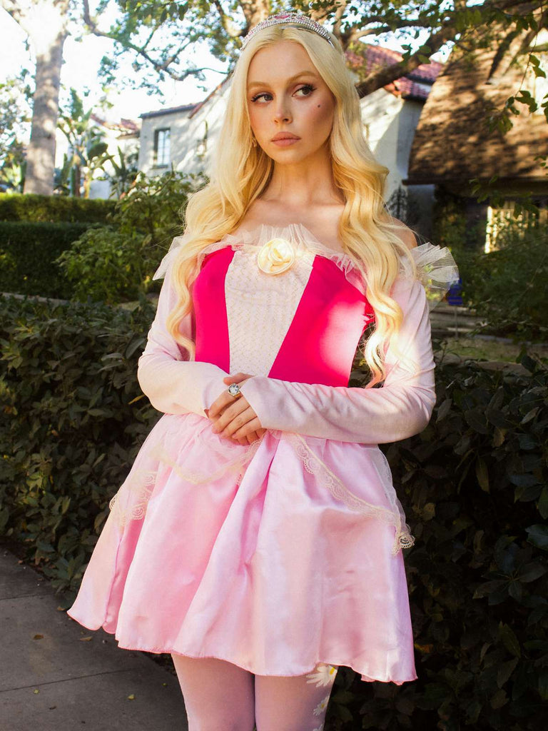 Rosa 1940er Prinzessin Schulterfrei Tüll Party Kleid