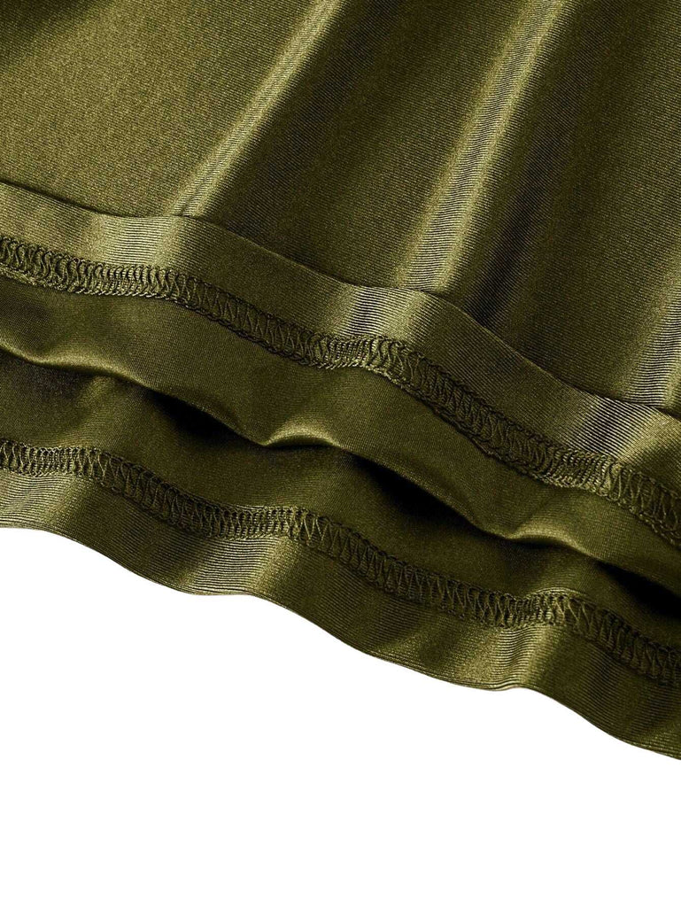 1930er Solide Spaghetti Träger Satin Kleid