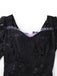 Schwarz 1950er Gothic Hexe Braut Spitze Besticktes Kleid