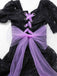 Schwarz 1950er Gothic Hexe Braut Spitze Besticktes Kleid