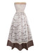 Beige 1930er Halloween Vampir Braut Spitze Kleid Set