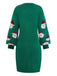 Grün 1960er Weihnachten Santa Claus Pullover Kleid