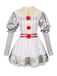 Silber 1960er Halloween IT Pennywise Streifen Puffärmel Flaumig Kleid
