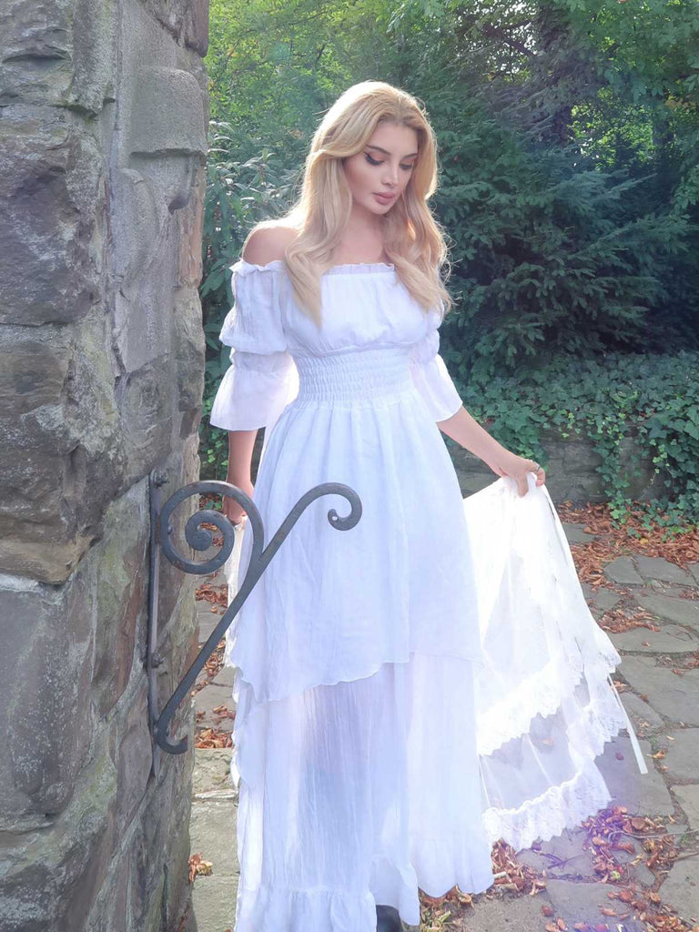 Schwarz 1980er Gothic Glockenärmel Unregelmäßiger Saum Kleid