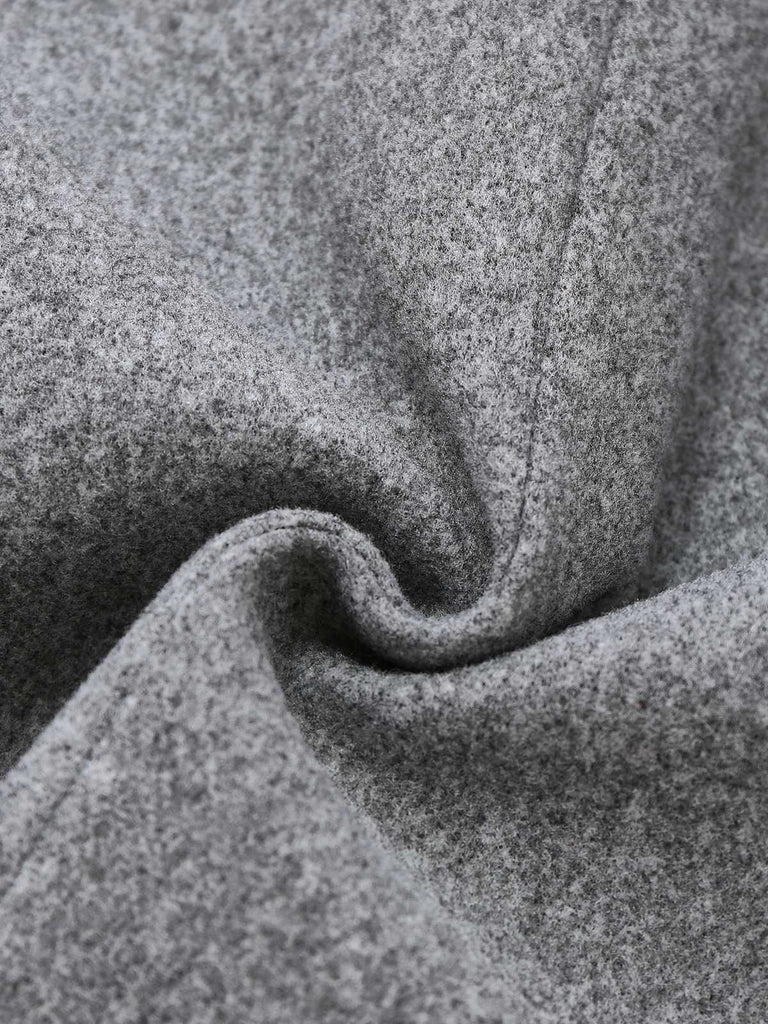 Grau 1940er Kunstwolle Stehkragen Tasten Jacke