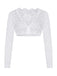 1950er Solide Oktoberfest Spitze Illusion Langarm Crop Top