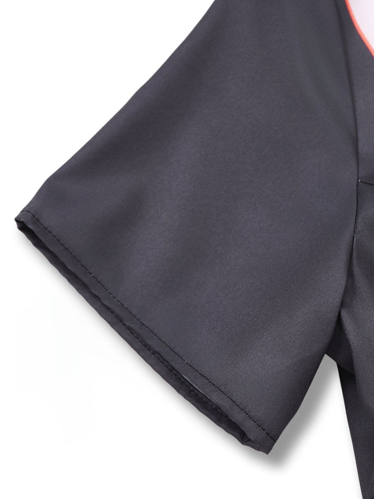 Schwarz 1960er Skorpion Herzen Drucken Hemd Kleid