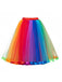 Multicolor 1950er Regenbogen Netz Unterrock Petticoat