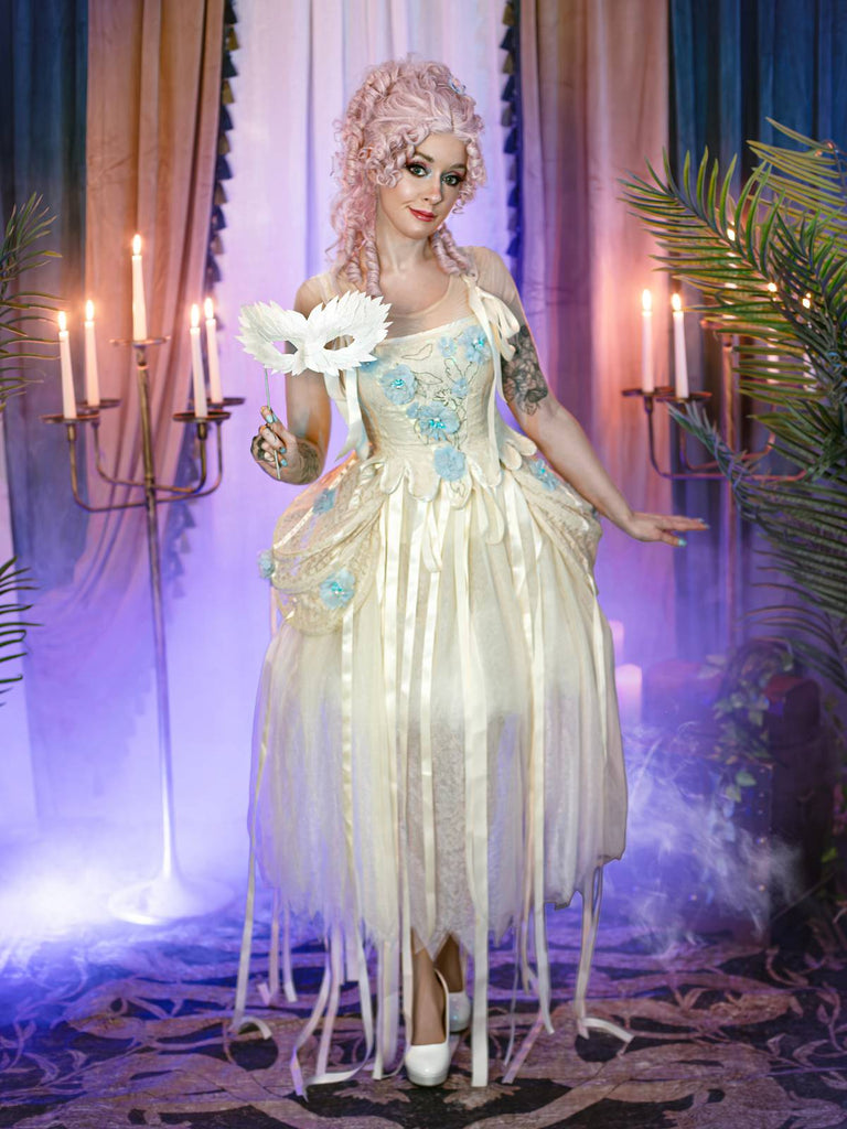 Aprikose 1940er Wednesday Enid Stil Kleid