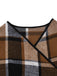 Khaki 1950er Plaid Langarm Irregulär Jacke