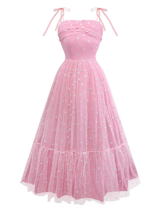 1930er Herz Silberfolie Tüll Spaghetti Träger Abschlussball Kleid