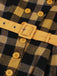 1950er Gingham Plaid Tasten Revers Gürtel Kleid
