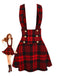 Rot 1970er Plaids Tasten Suspender Rock