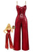 1970er Kette Träger Pailletten Disco Jumpsuit