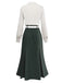 30er Kleid mit gestreifter Blusenpartie, Revers und abnehmbarer Krawatte