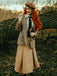 Evelyn Carnahan Outfit Khaki 1930er Streifen Revers Abnehmbare Krawatte Kleid
