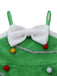 Grün 1930er Weihnachtsbaum Pompon Bogen Jumpsuit