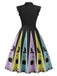 Schwarz 1950er Bogen Halloween Hexe Trank Swing Kleid