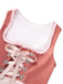 2PCS Rosa 1950er Oktoberfest Dirndl Samt Jacquard Kleid & Schürze