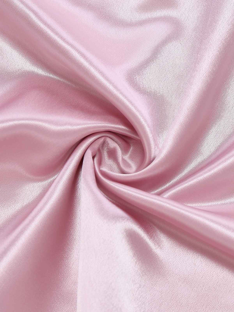 [Vorverkauf] Rosa 1950er Stickerei Blumen Netz Satin Nachthemd