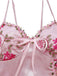 [Vorverkauf] Rosa 1950er Stickerei Blumen Netz Satin Nachthemd