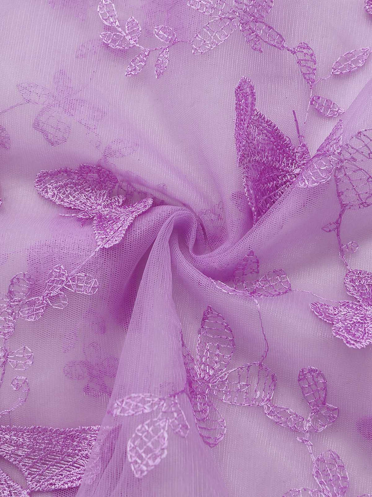 Grün 1930er Spaghetti Träger 3D Schmetterlinge Netz Maxi Kleid