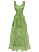 1930er Spaghetti Träger 3D Schmetterlinge Netz Maxi Kleid
