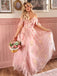 Rosa 1970er Slip Blumen Besticktes Netz Schlitz Kleid