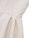 Beige 1970er Zweireihig Revers Plissiertes Kleid