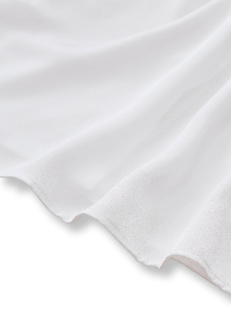 2PCS Weiß & Schwarz 1940er Bluse & Tartan Latzhose