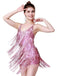 1960er Fringe Solide Rückenfrei Evening Romper